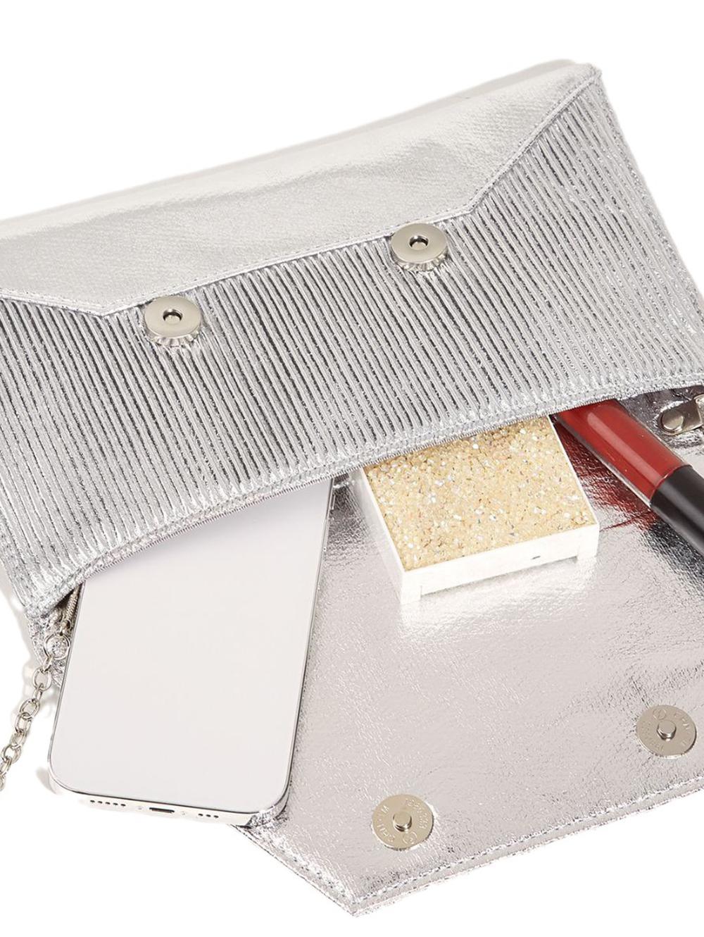 Women's Glitter Metallic Color Evening Party Envelope Clutch Bag