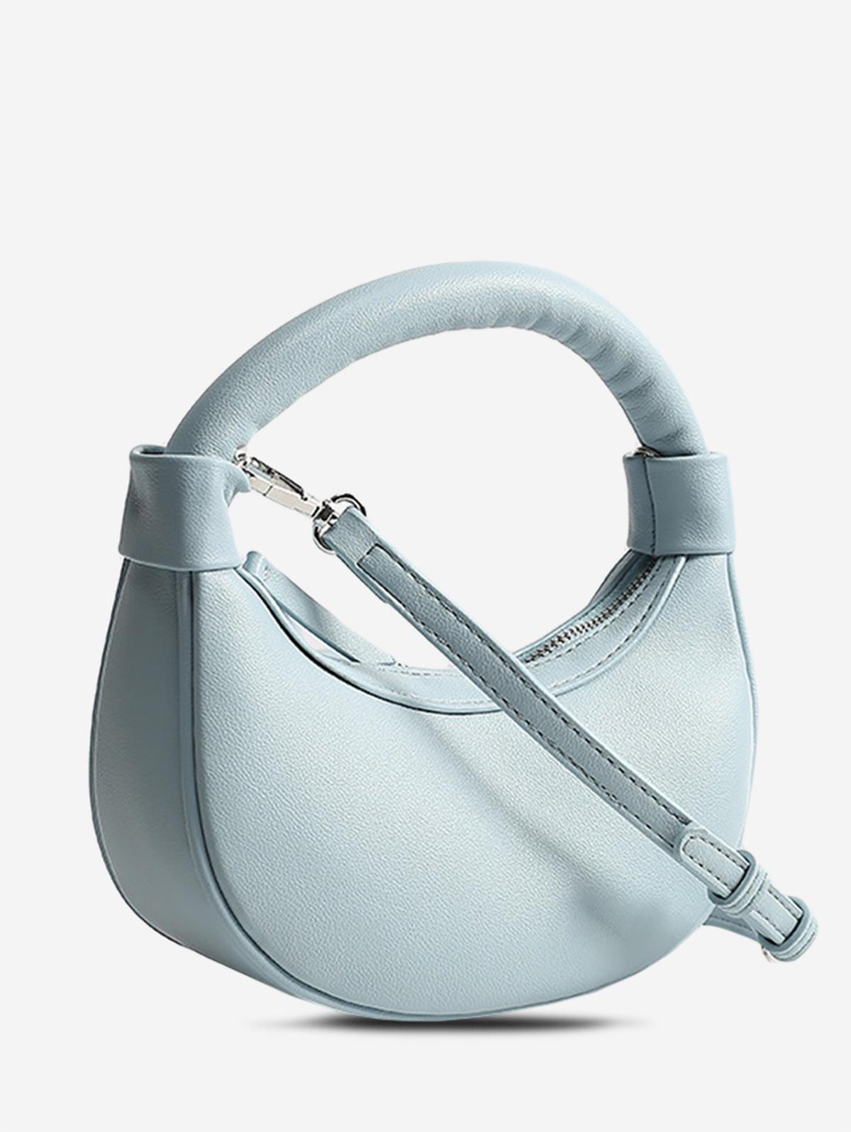 Women's Fashion Daily Solid Color Top Handle Crescent Half Moon Shoulder Crossbody Bag