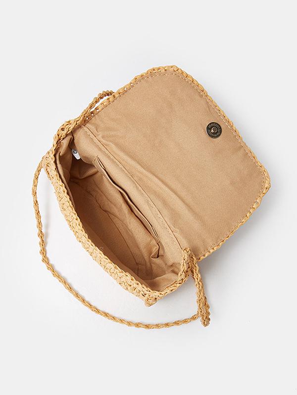 Women's Cute Handmade Braided Strawberry Embroidered Raffia Straw Beach Vacation Shoulder Bag