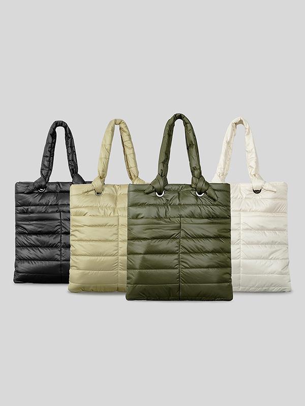 Women's Simple Style Winter Down Puffer High Capacity Portable Tote Bag