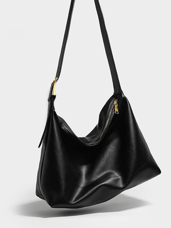 Women's Daily Solid Color Large Capacity Slouchy Shoulder Bag
