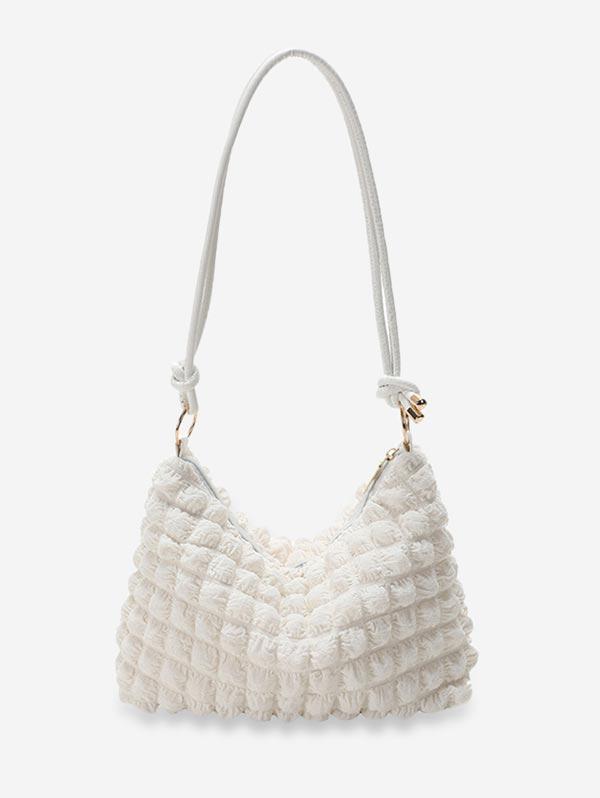 Women's Wrinkle Puffer Quilted Solid Color Shoulder Bag
