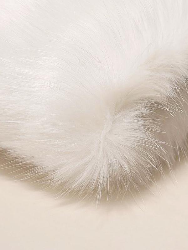 Women's Daily Solid Color Winter Fluffy Fuzzy Furry Faux Fur Large Capacity Shoulder Tote Bag