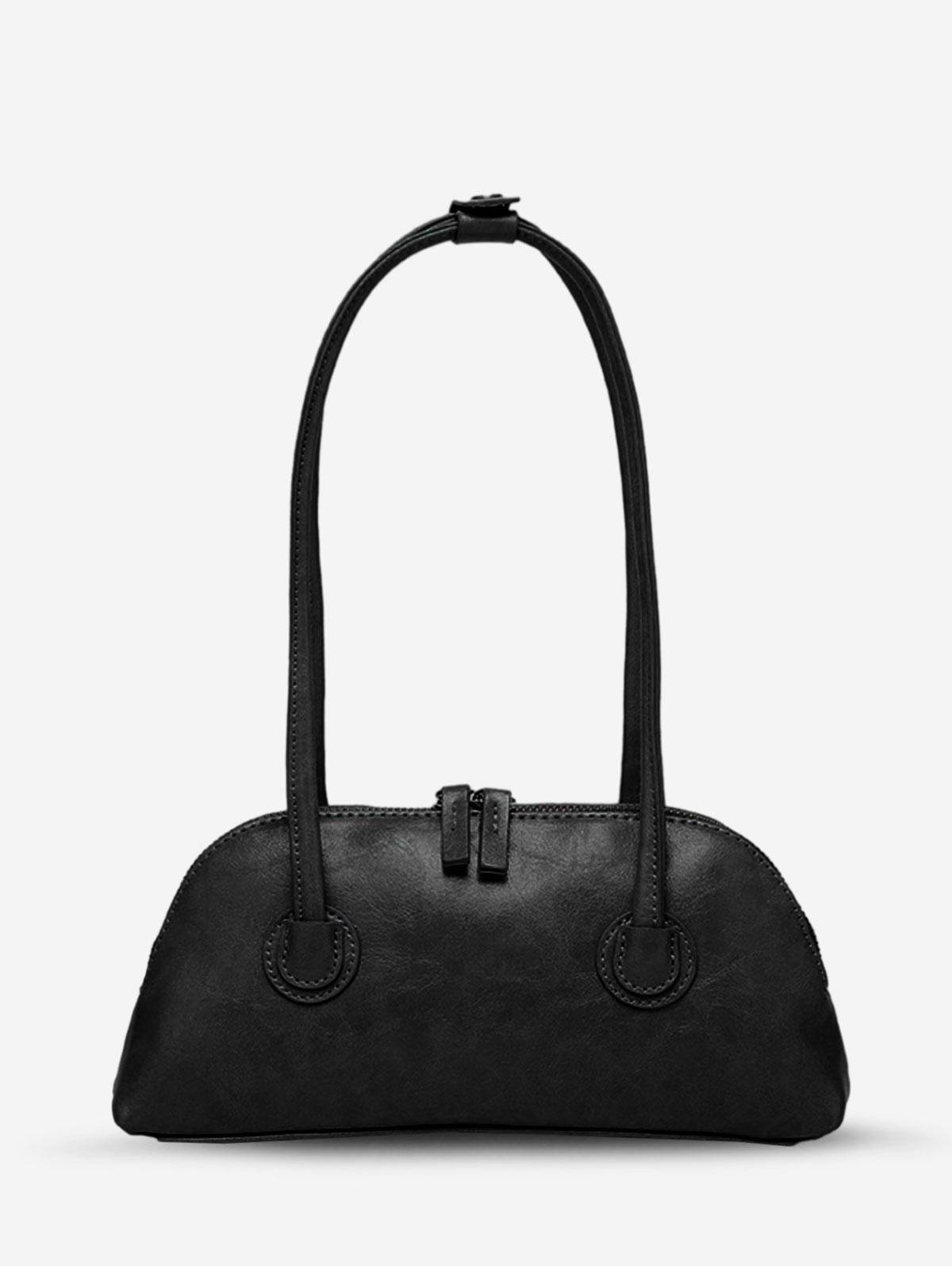 Women's Retro Style Solid Color Daily Underarm Shoulder Baguette Bag