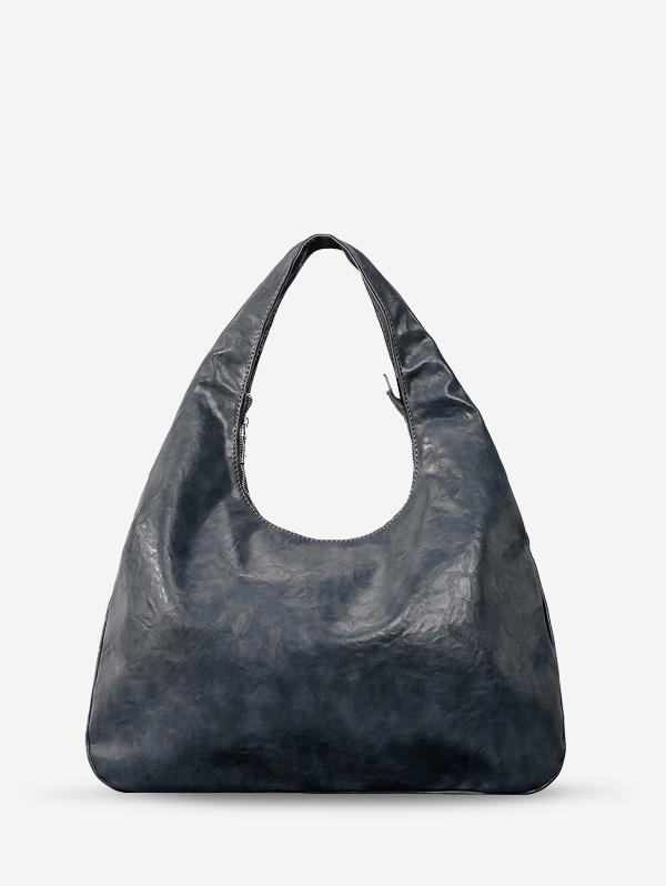 Women's Casual Solid Color Embossed Dumpling Tote Bag