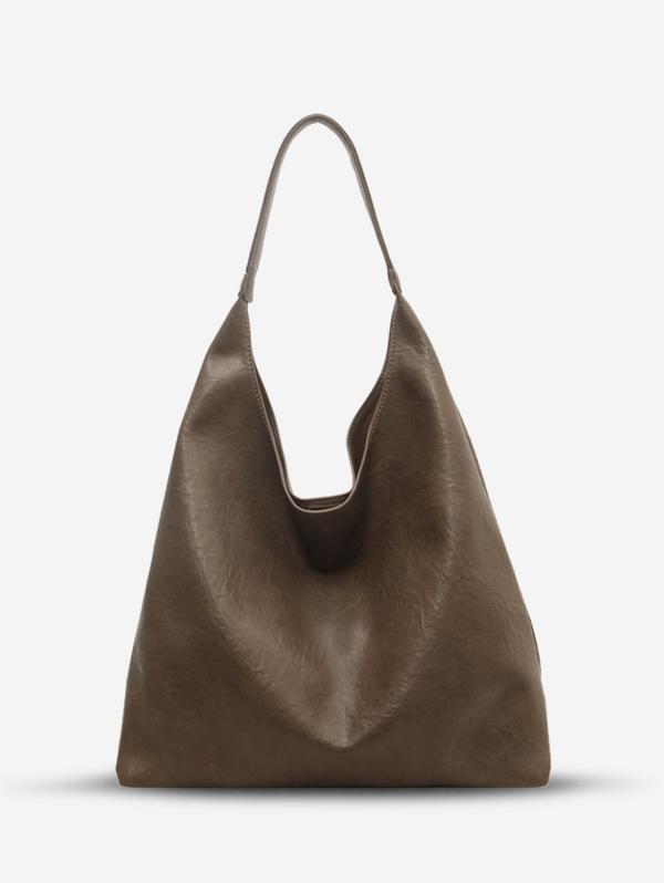 Women's Daily Casual Solid Color Slouchy Tote Shoulder Bag