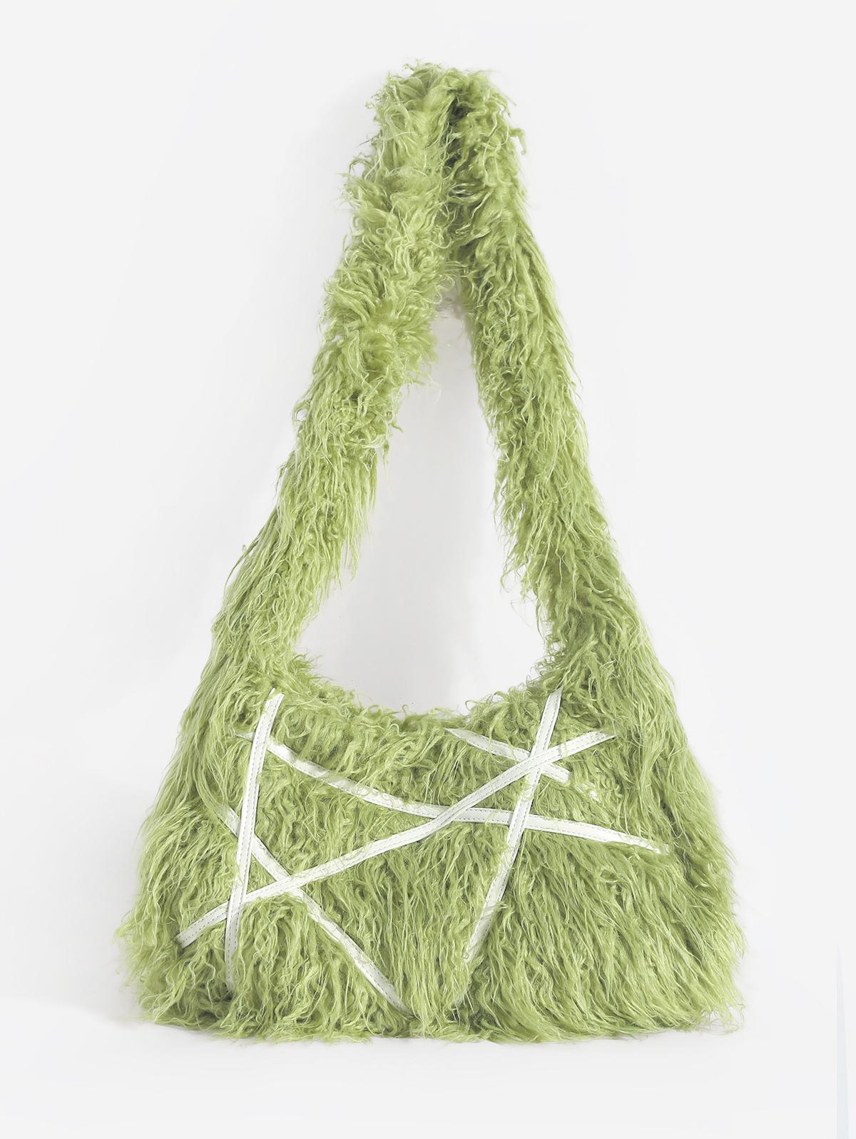 Women's Daily Streetwear Y2K Fluffy Fuzzy Furry Textured Faux Fur Large Capacity Crossbody Shoulder Bag