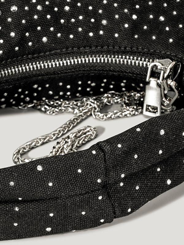 Women's Retro Style Sparkly Shimmery Shine Rhinestones Decor Party Cocktail Prom Eveing Metal Chain Clutches Handbag