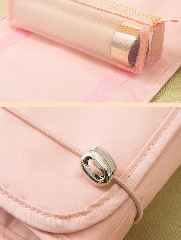 Women's Multi-functions Portable Outdoor Waterproof Letter Heart Print Detachable Travel Cosmetic Bag