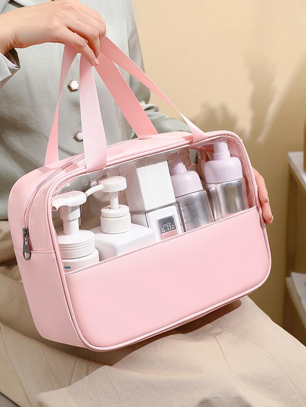 Women's PVC Transparent Clear Makeup Organizer Pouches Travel Toiletry Bag Cosmetic Bag Travel Wash Bag
