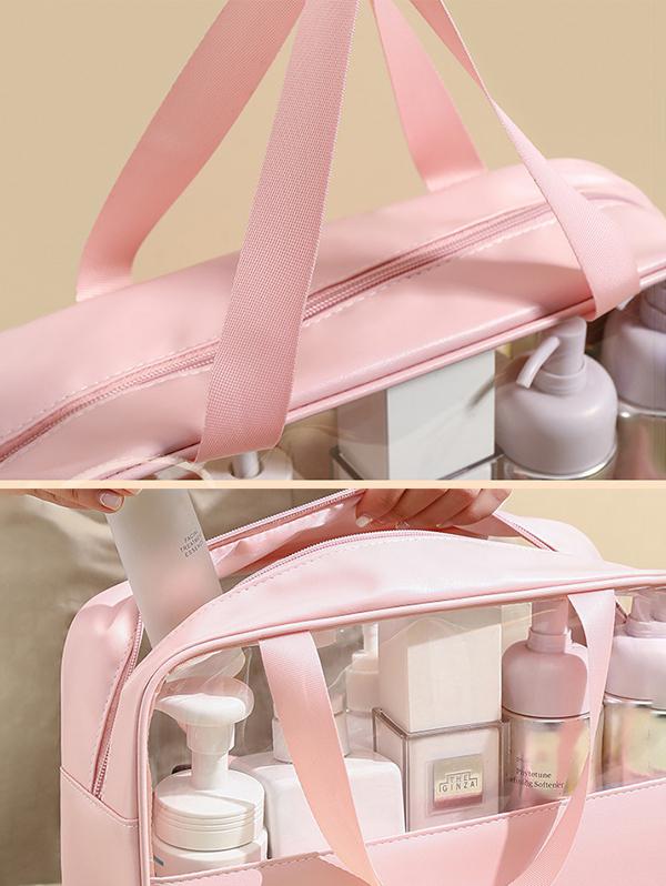 Women's PVC Transparent Clear Makeup Organizer Pouches Travel Toiletry Bag Cosmetic Bag Travel Wash Bag