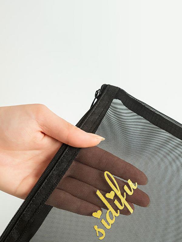 3Pcs High Capacity Portable Travel Mesh Cosmetic Storage Bags