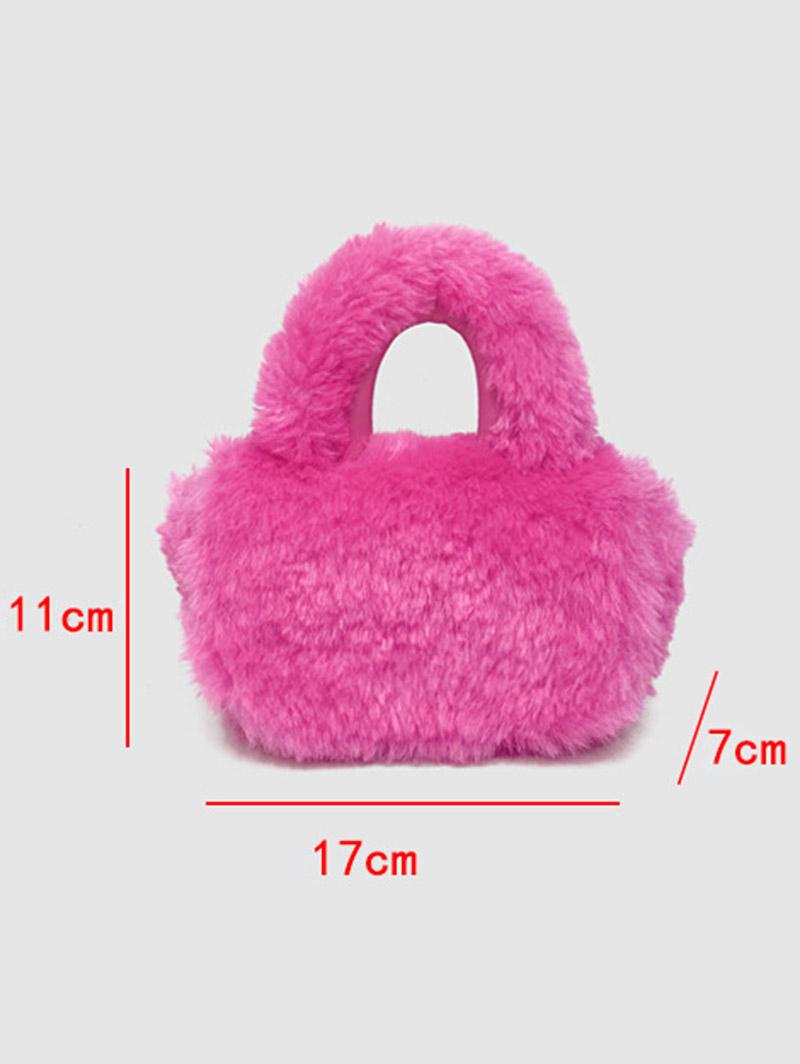 Women's Winter Fluffy Faux Fur Solid Color Date Night Crossbody Tote Bag