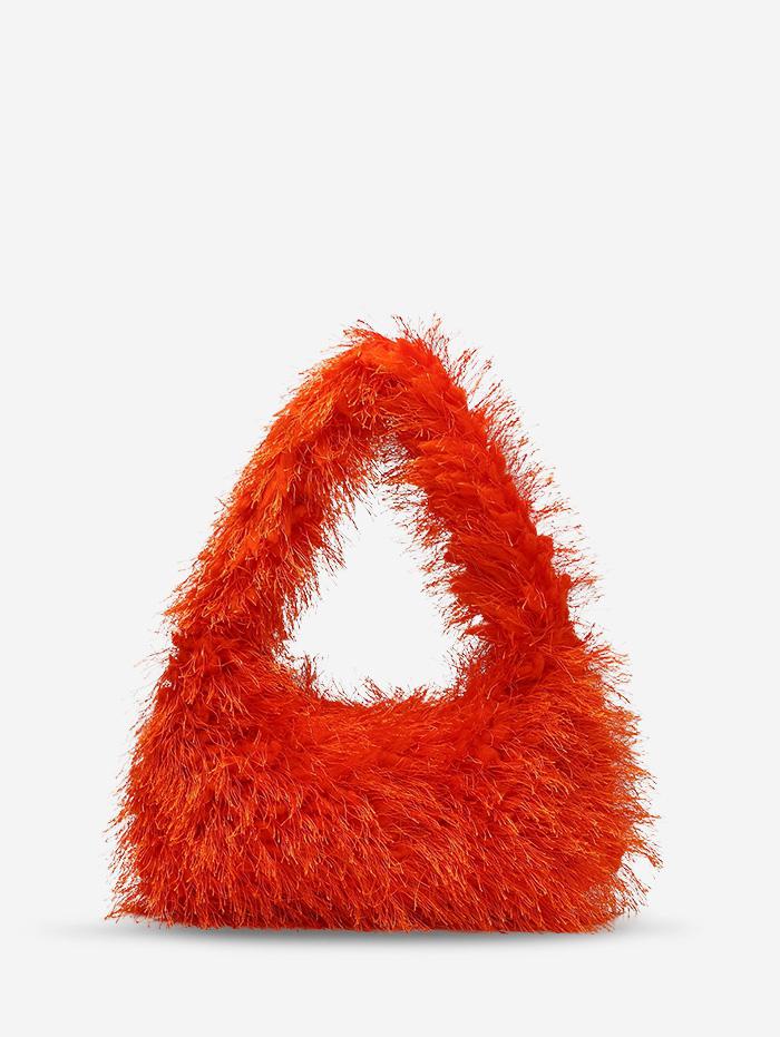 Women's Winter Fashion Fluffy Faux Fur Solid Color Tote Bag