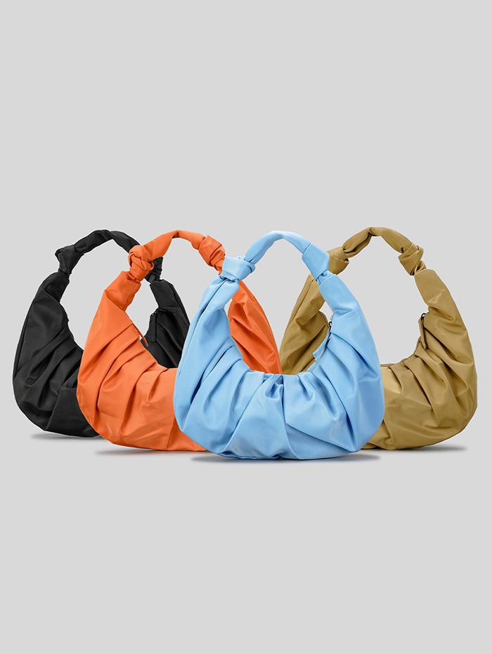 Ruched Knot Half Moon Shoulder Bag
