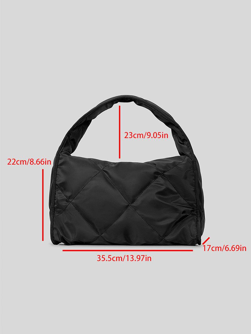 Women's Simple Style Solid Color Argyle Quilted High Capacity Tote Bag