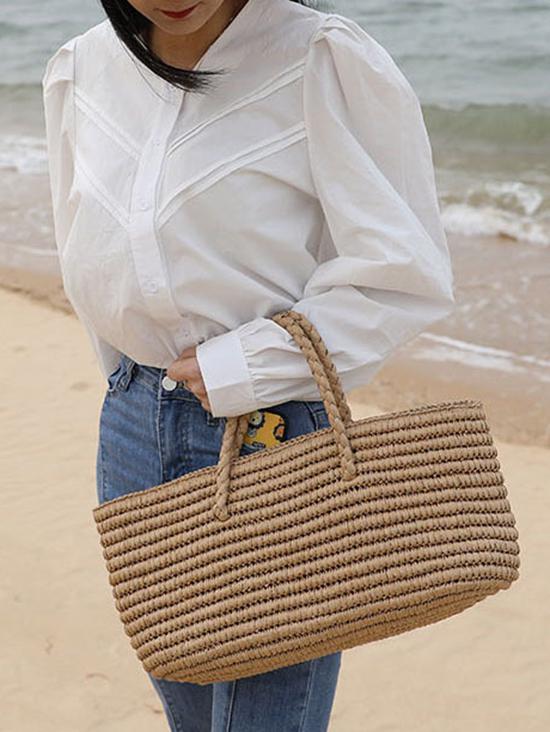 Beach Vacation Straw Tote Bag