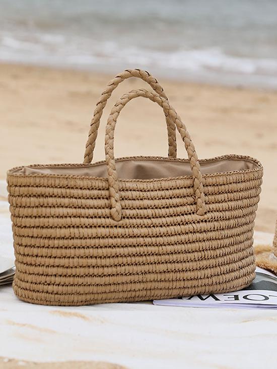Beach Vacation Straw Tote Bag