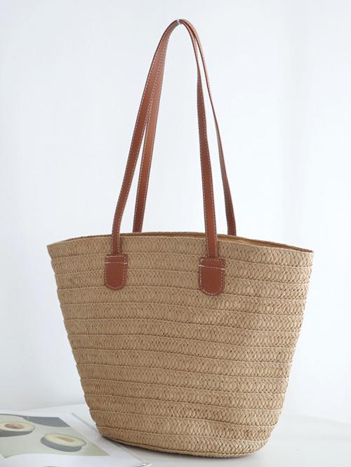 Vacation Beach Straw Raffia Shoulder Tote Bag
