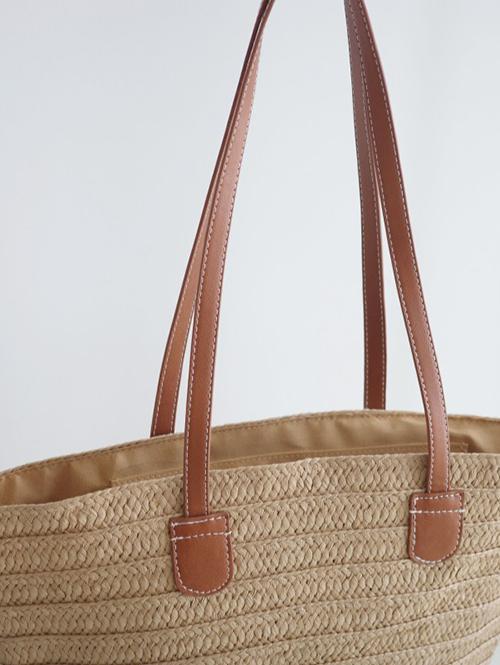 Vacation Beach Straw Raffia Shoulder Tote Bag