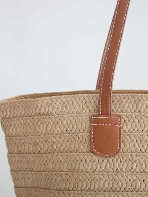Vacation Beach Straw Raffia Shoulder Tote Bag