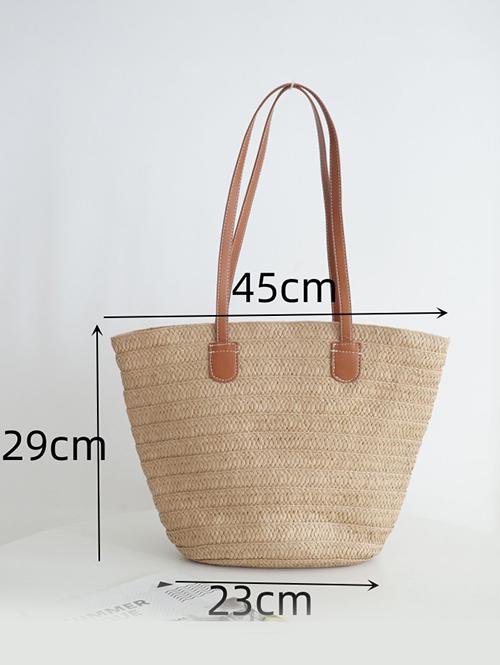 Vacation Beach Straw Raffia Shoulder Tote Bag