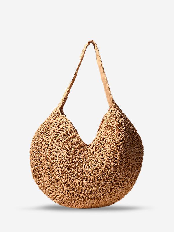 Minimalist Large Capacity Straw Raffia Beach Vacation Tote Bag