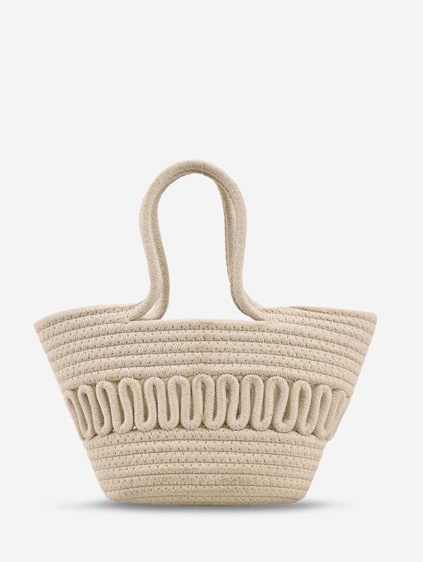 Vacation Beach Colorful Textured Woven Design Tote Bag
