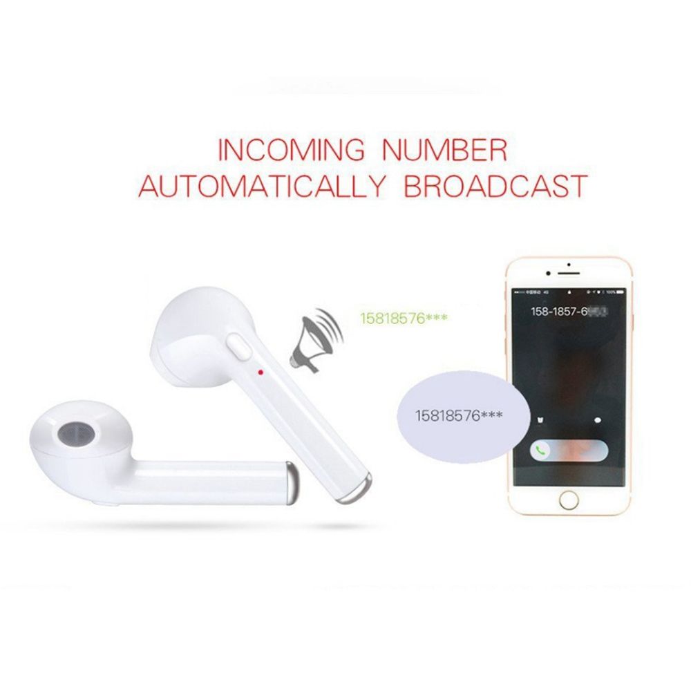 i7 Wireless BT Earphones Mini Earbud Portable Stereo Handfree Earphone Left and Right Ear with Charging Box