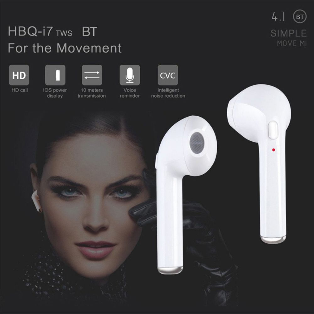 i7 Wireless BT Earphones Mini Earbud Portable Stereo Handfree Earphone Left and Right Ear with Charging Box