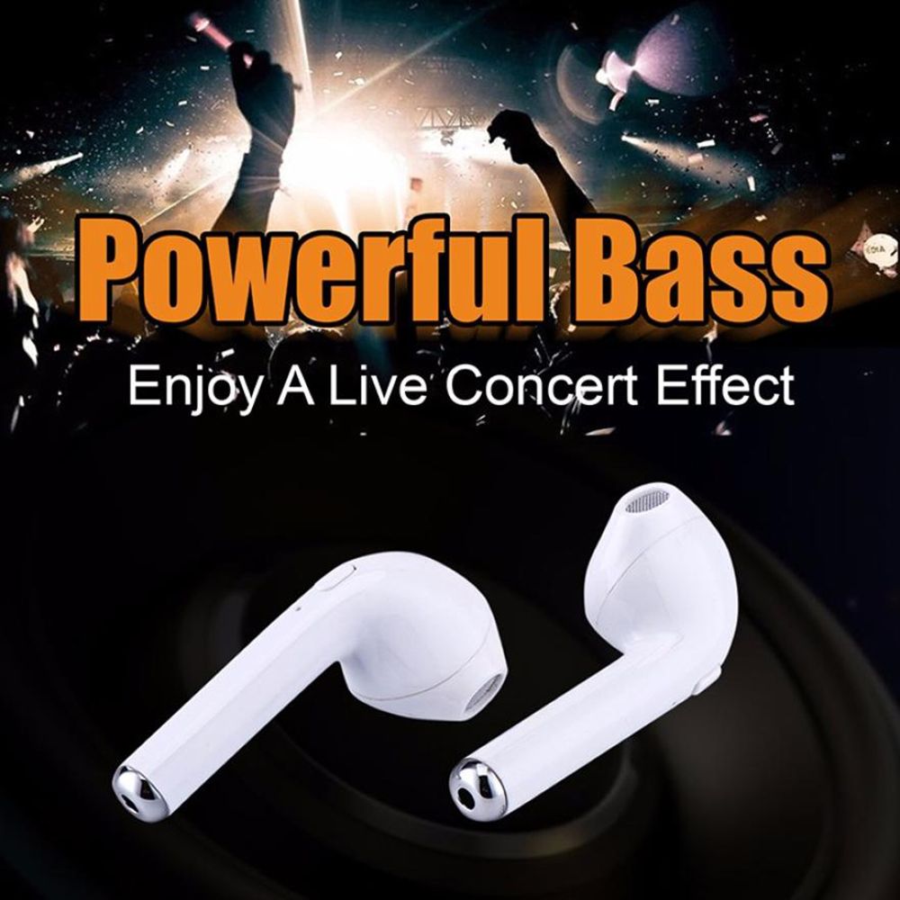 i7 Wireless BT Earphones Mini Earbud Portable Stereo Handfree Earphone Left and Right Ear with Charging Box