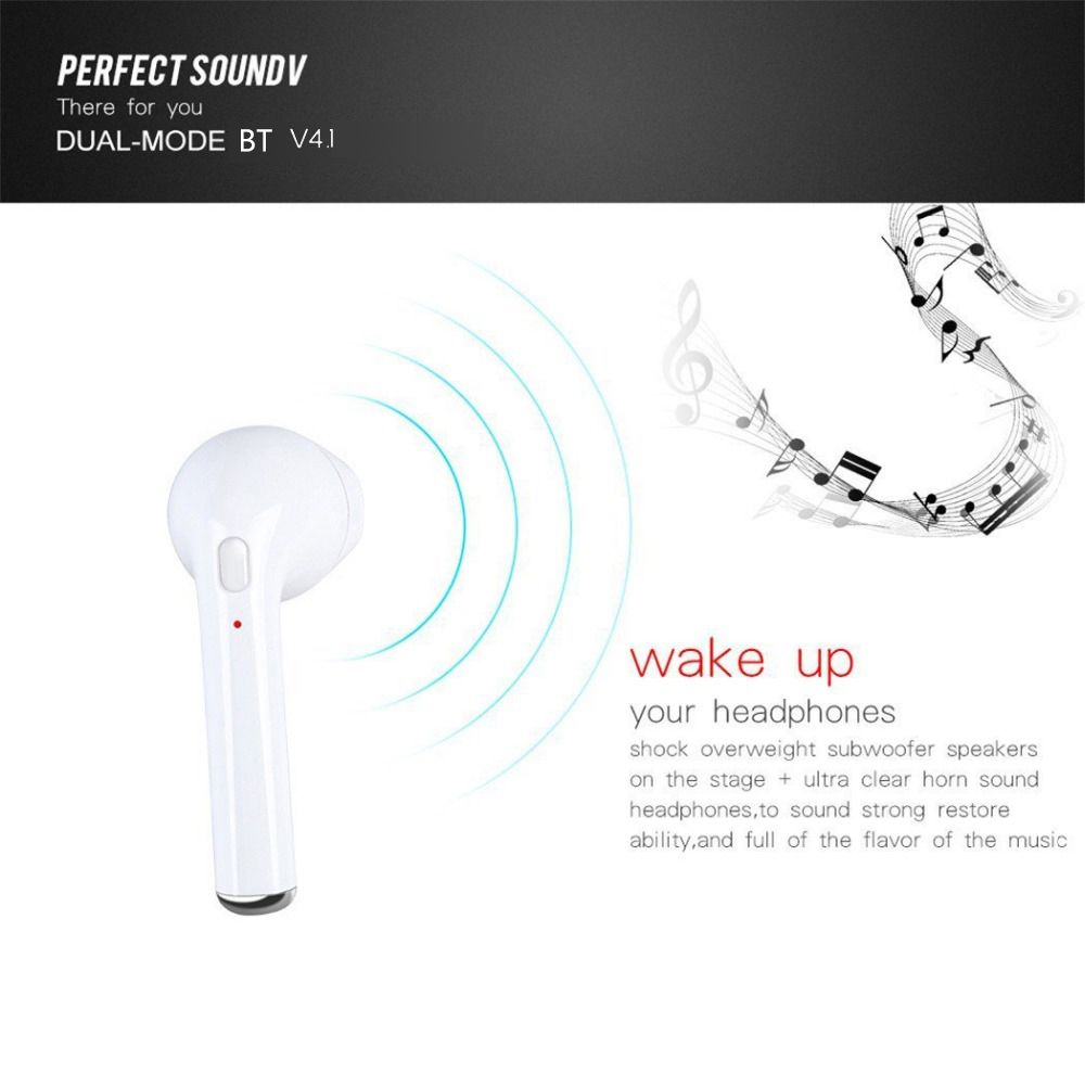 i7 Wireless BT Earphones Mini Earbud Portable Stereo Handfree Earphone Left and Right Ear with Charging Box