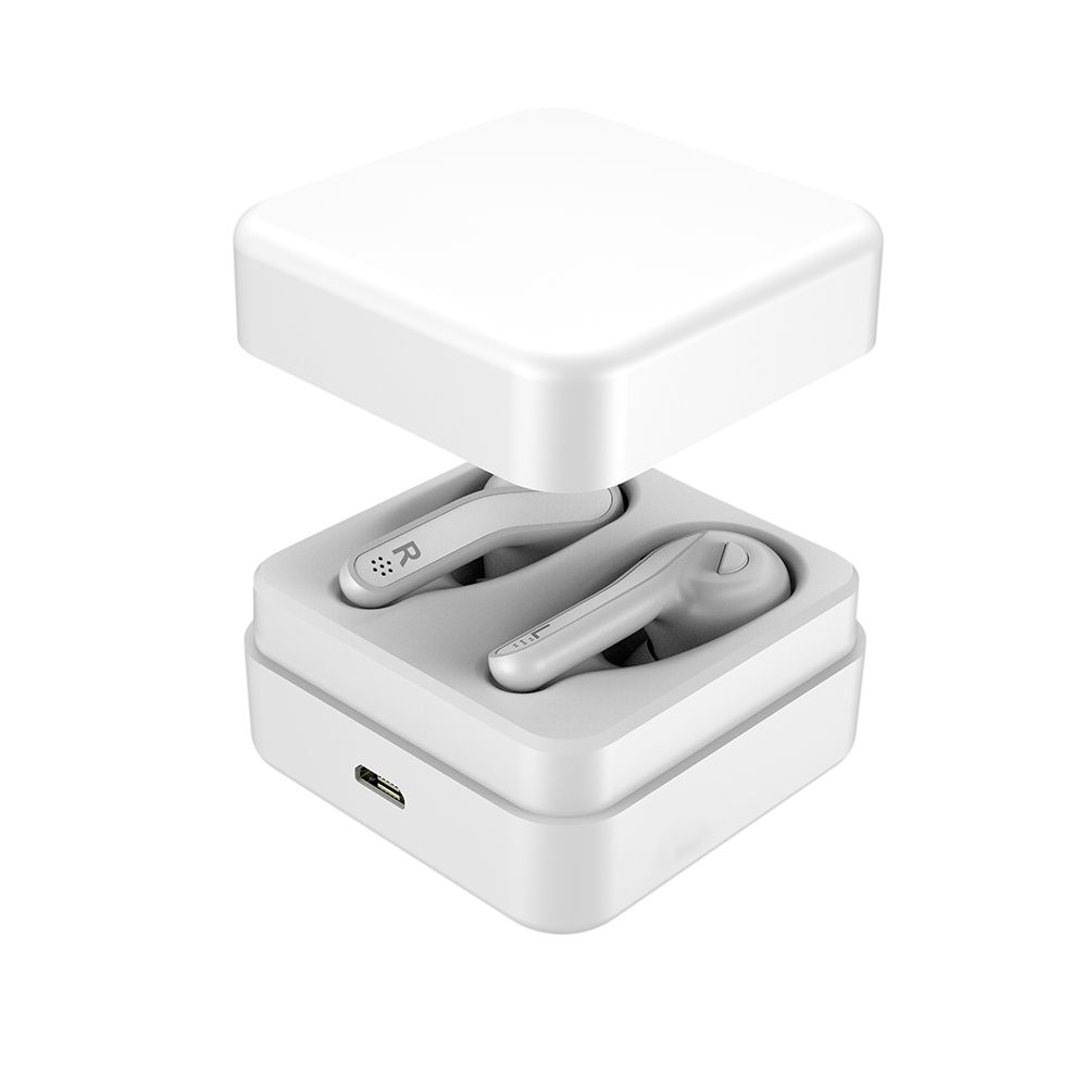 BT Earphone True Wireless Stereo Earbud Headset for Phone White