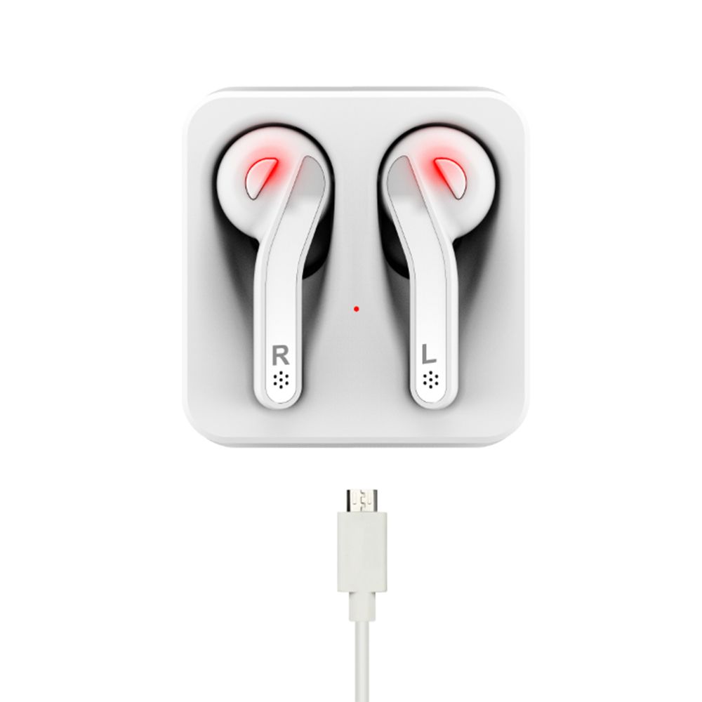 BT Earphone True Wireless Stereo Earbud Headset for Phone White