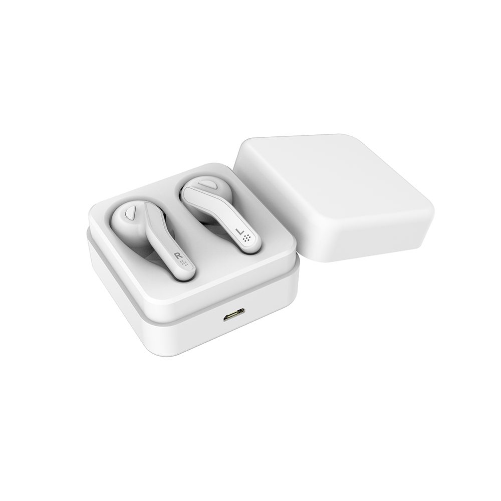 BT Earphone True Wireless Stereo Earbud Headset for Phone White