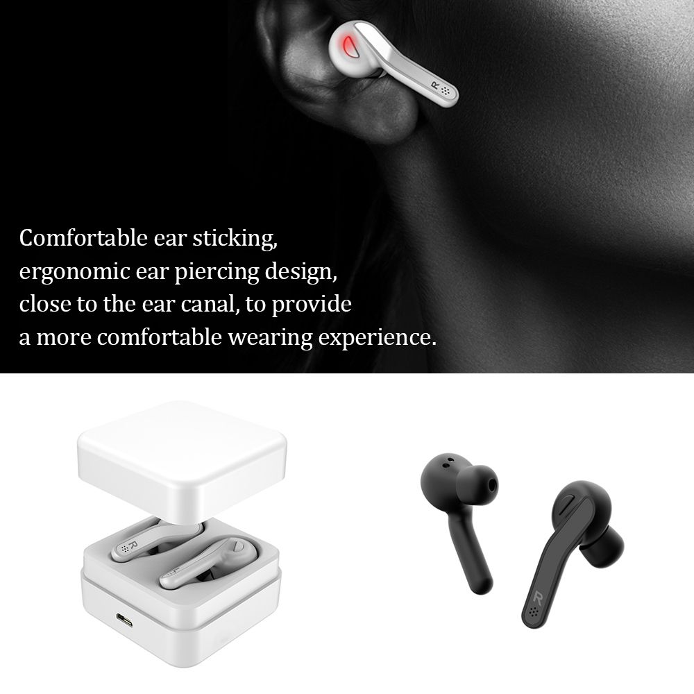 BT Earphone True Wireless Stereo Earbud Headset for Phone White