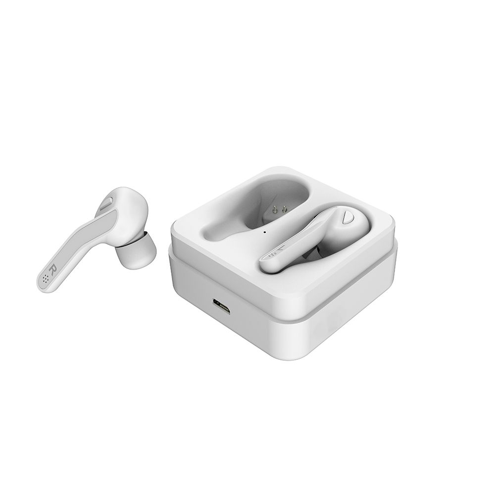 BT Earphone True Wireless Stereo Earbud Headset for Phone White