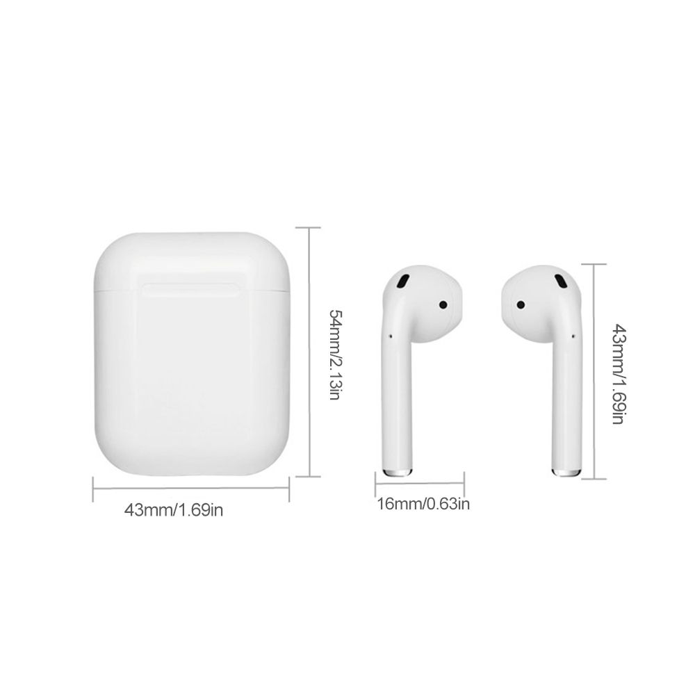 i12 BT5.0 Wire-less Earphones Headphones BT Headset Mini Stereo In-Ear Earbuds with Charging Box