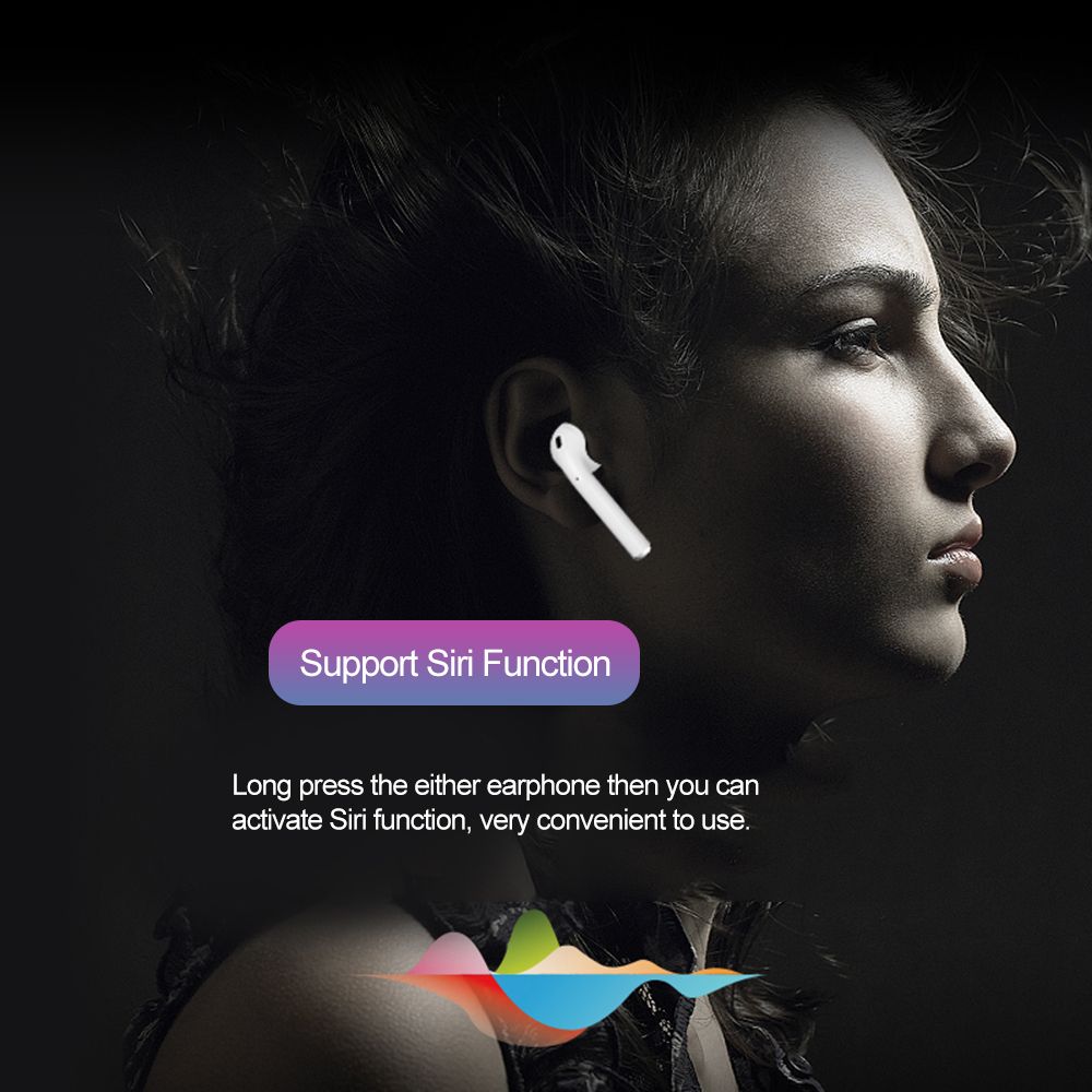 i12 BT5.0 Wire-less Earphones Headphones BT Headset Mini Stereo In-Ear Earbuds with Charging Box