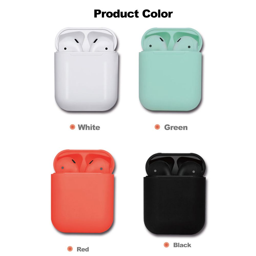 i12 BT5.0 Wire-less Earphones Headphones BT Headset Mini Stereo In-Ear Earbuds with Charging Box