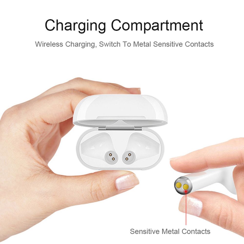 i12 T-WS Cordless Earphones Mini BT 5.0 Stereo Sport Earphones Handsfree with Charge BOX for Phone