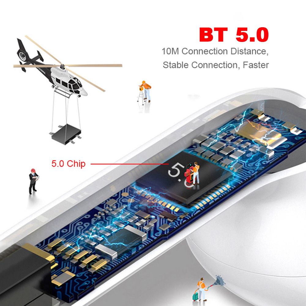 i12 T-WS Cordless Earphones Mini BT 5.0 Stereo Sport Earphones Handsfree with Charge BOX for Phone