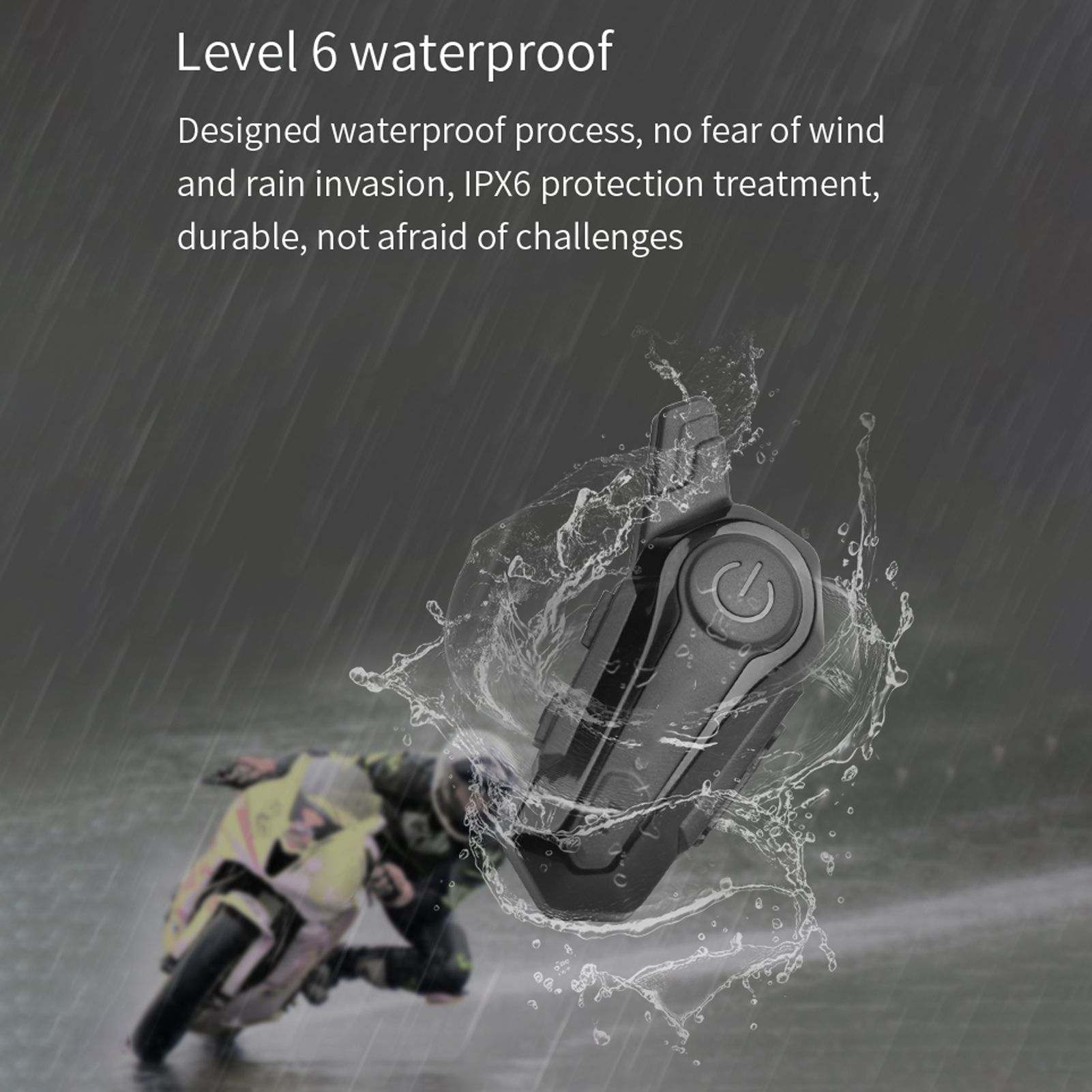 Motorcycle BT Intercom with Helmet BT Headset Waterproof Universal Communication System for ATV Dirt Bike Motorcycle