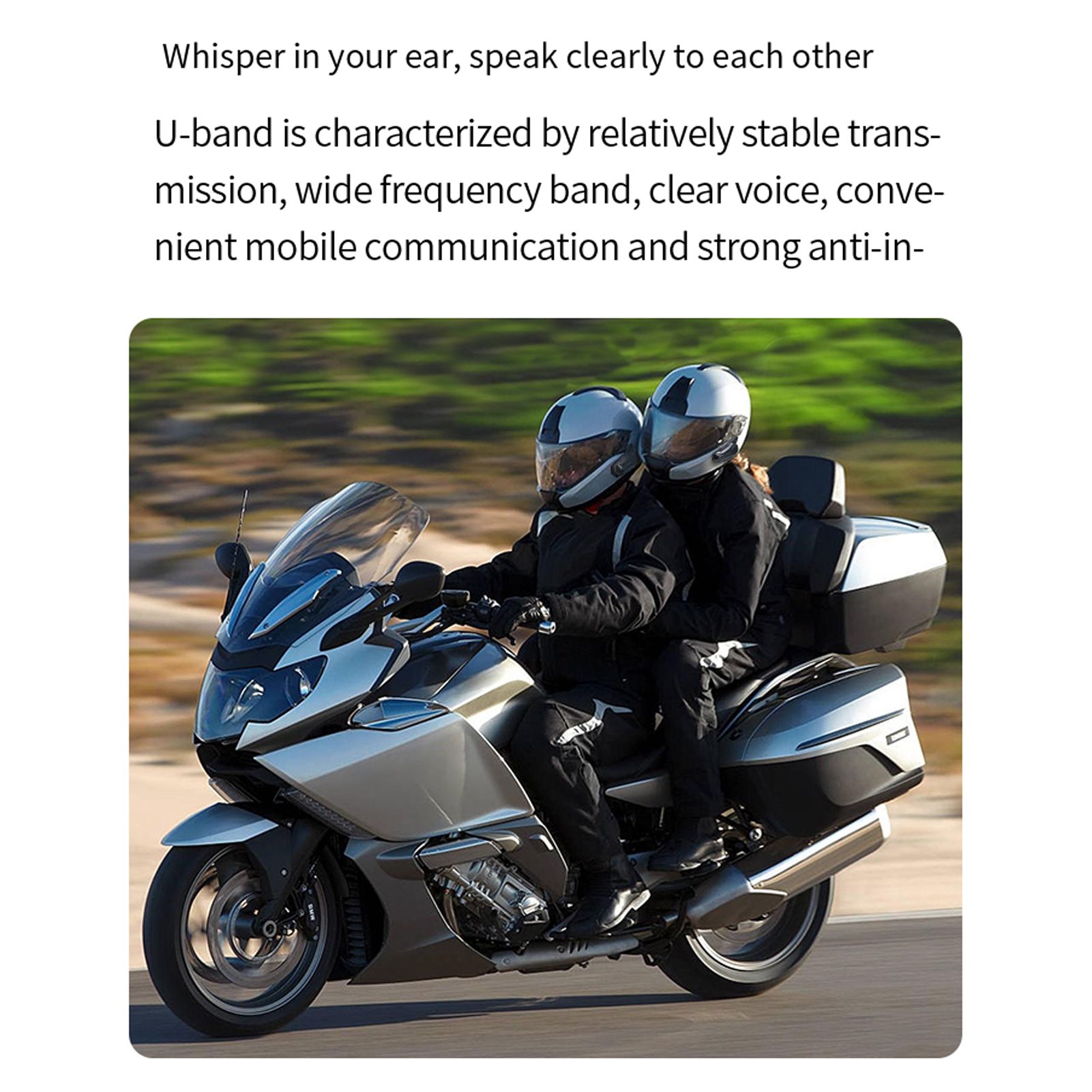 Motorcycle BT Intercom with Helmet BT Headset Waterproof Universal Communication System for ATV Dirt Bike Motorcycle