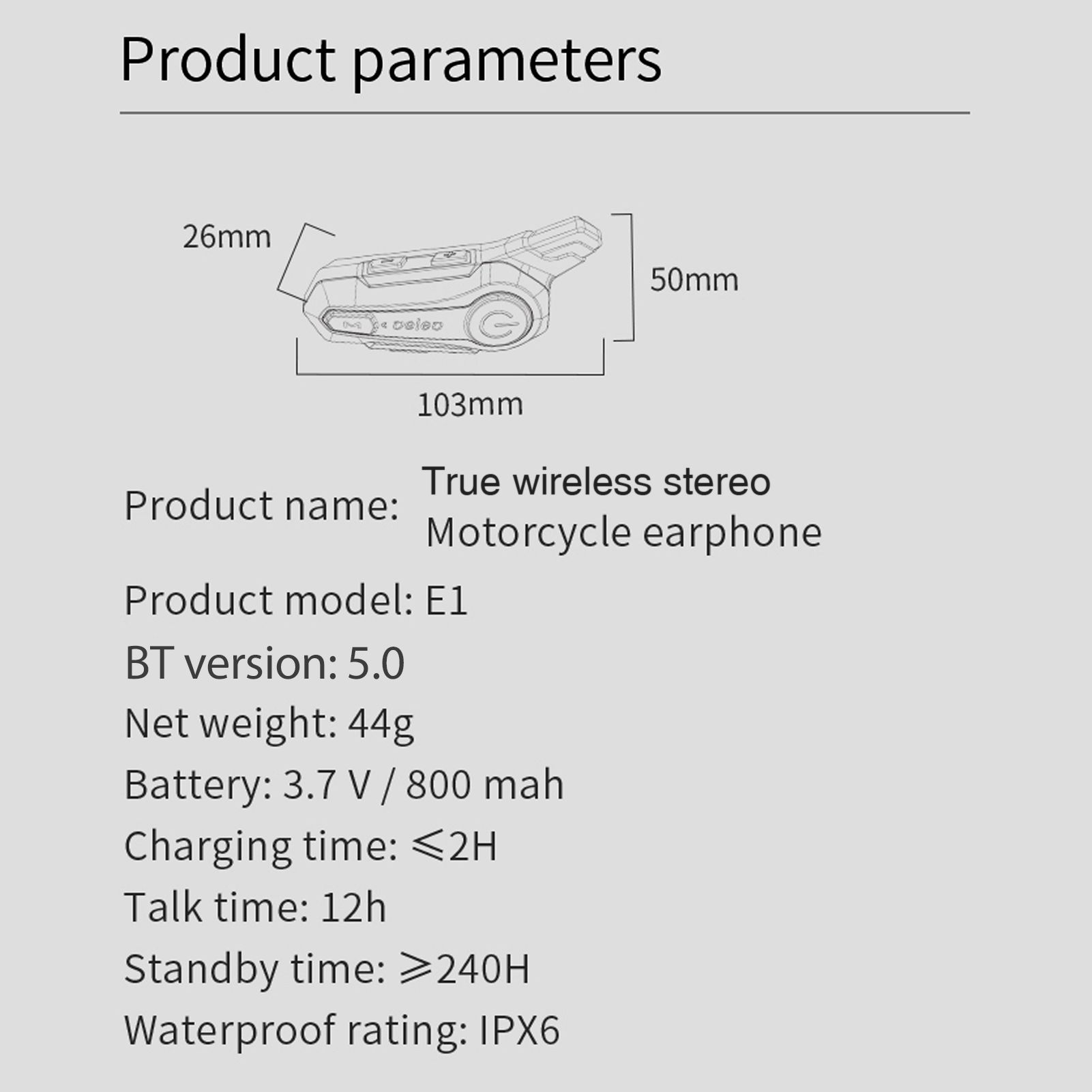 Motorcycle BT Intercom with Helmet BT Headset Waterproof Universal Communication System for ATV Dirt Bike Motorcycle