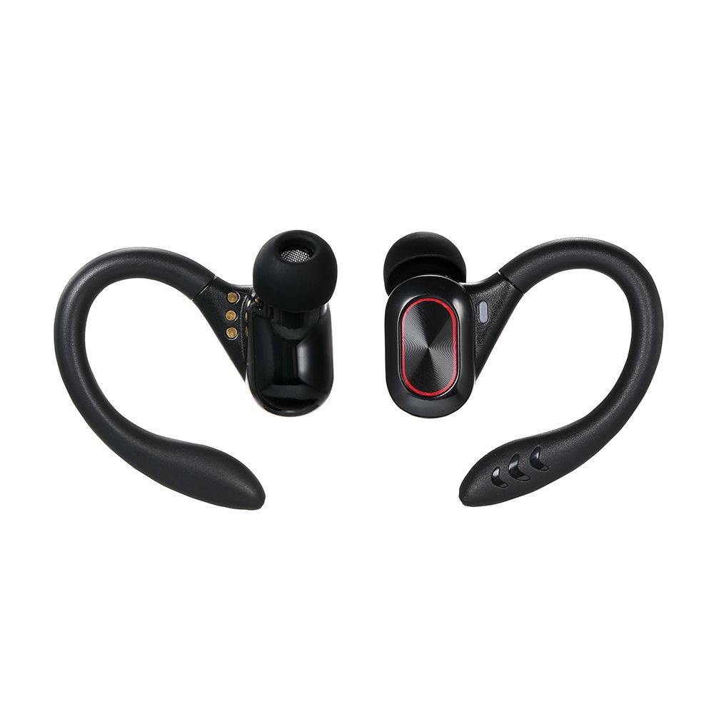 True Wireless Stereo BT 5.0 Earphones Chargeable Stereo Sound Earbuds Waterproof Touch-control Headset Compatible with Android/iOS/PC Tablet Black