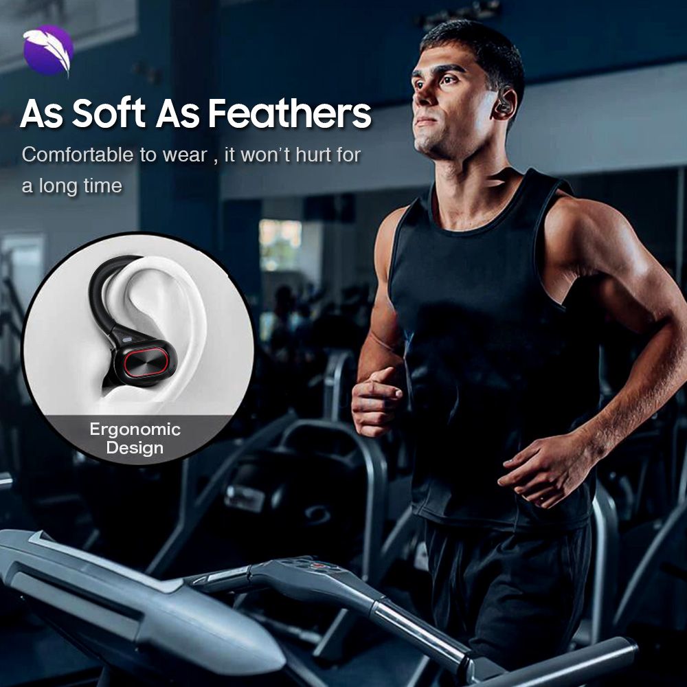 True Wireless Stereo BT 5.0 Earphones Chargeable Stereo Sound Earbuds Waterproof Touch-control Headset Compatible with Android/iOS/PC Tablet Black
