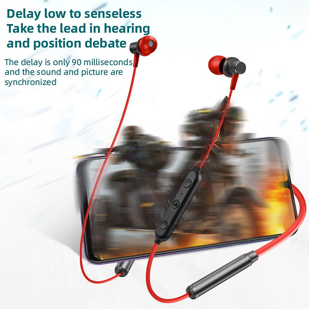 TWS Neckband Earphone S1 Wireless In Ear Sports Headset Arbitrary Bending 3D Surround Magnetic Absorption Storage Waterproof Earphone Gules