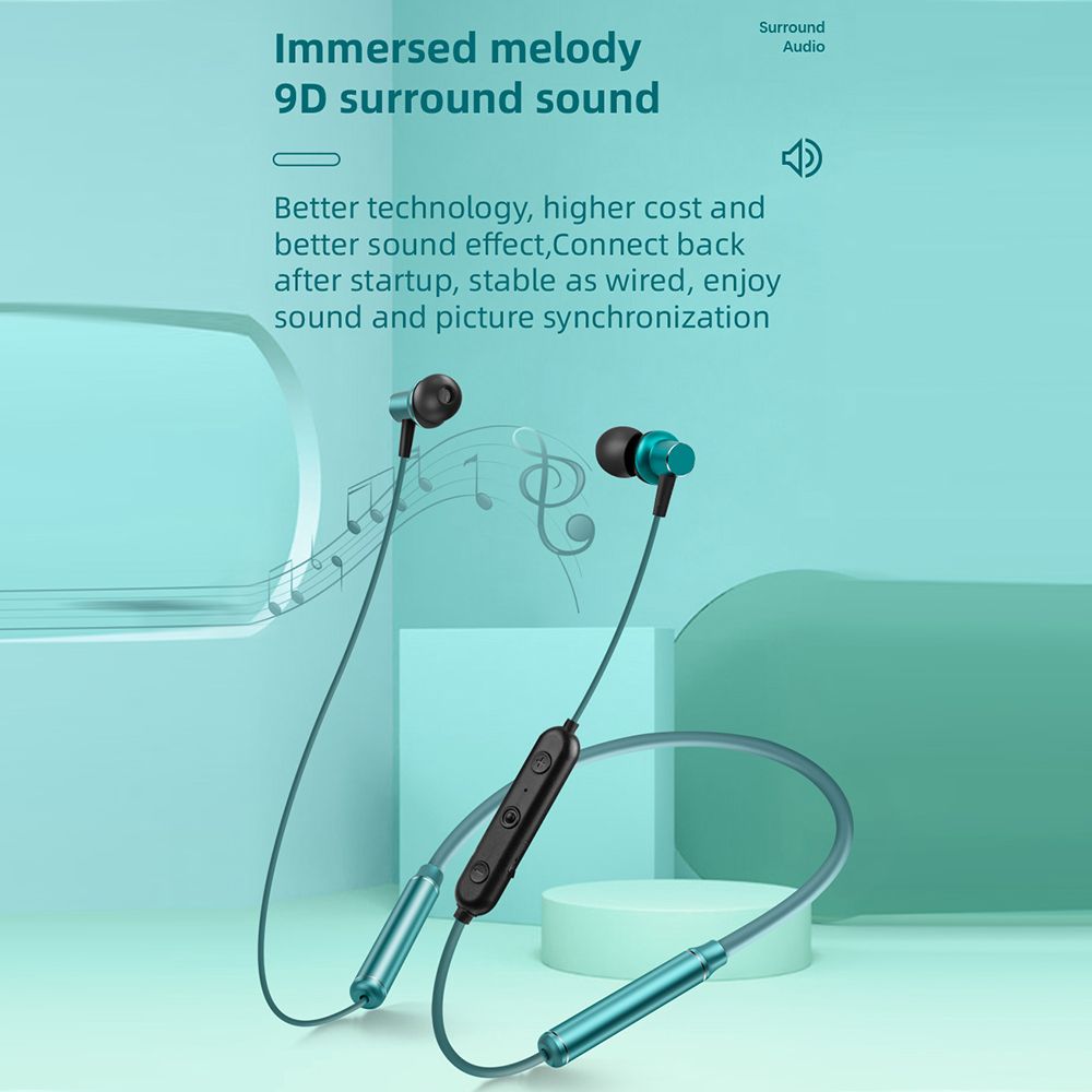 TWS Neckband Earphone S1 Wireless In Ear Sports Headset Arbitrary Bending 3D Surround Magnetic Absorption Storage Waterproof Earphone Gules
