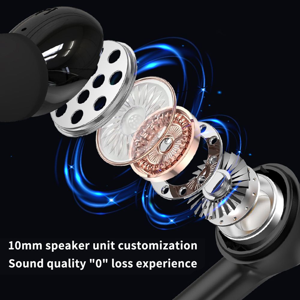 TWS ENC Noise Cancelling Headphones P9 BT Wireless Earphones Double Mark ENC Noise-cancelling calls Long Battery Life  Black